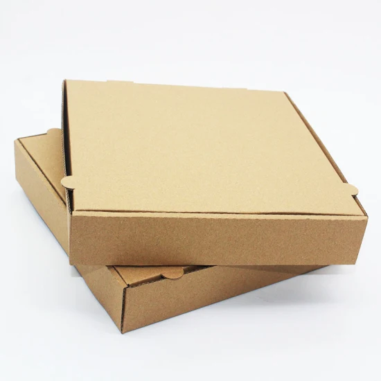 中国卸売カスタム印刷されたカラー クラフト紙食品グレードの段ボールのロゴ付きピザ包装箱